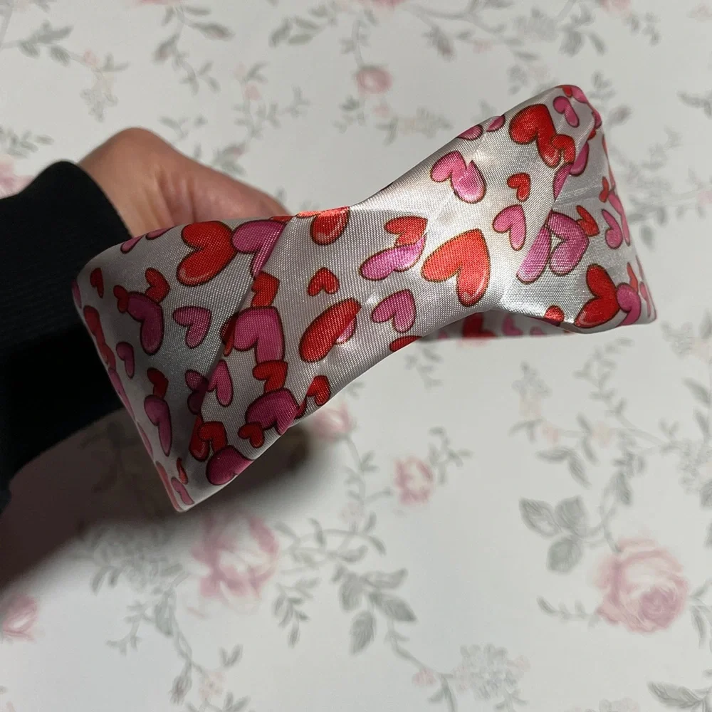 Heart Print Headbands - Pink and White NWOT